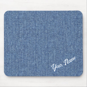 PERSONALISIERTES BLAUES DENIM-MUSTER MOUSEPAD