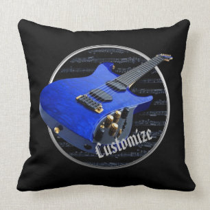 Personalisiertes blaues E-Gitarren-Kissen Kissen