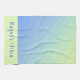 Personalisiertes blaues Gelb Ombre Stilvoll Geschirrtuch