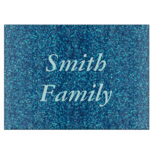 Personalisiertes blaues Glitter-Schneidbrett Schneidebrett