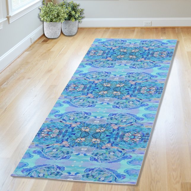 Personalisiertes Blaues Kaleidoskop Yogamatte (Von Creator hochgeladen)
