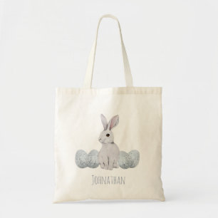 Personalisiertes Blaues Kaninchen Bunny Ostereier  Tragetasche