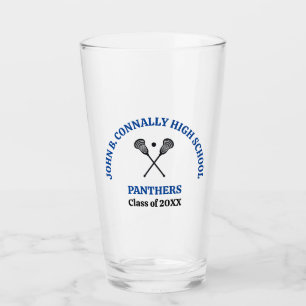 Personalisiertes blaues Lacrosse-Team der High Sch Glas