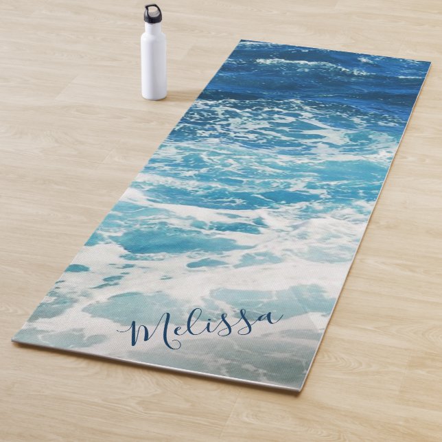 Personalisiertes Blaues Meer und Waves Yoga Mat Yogamatte (Beispiel)