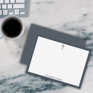 Personalisiertes blaues Minimalistisches Christlic Mitteilungskarte
