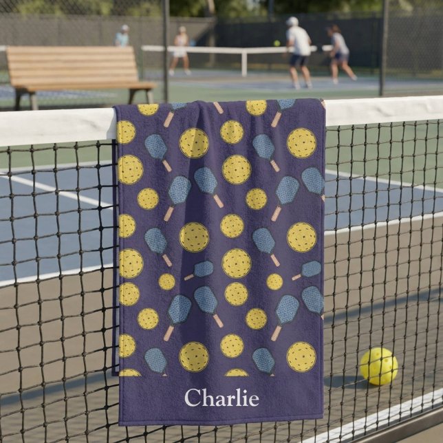 Personalisiertes blaues Pickleball Strandtuch (Von Creator hochgeladen)
