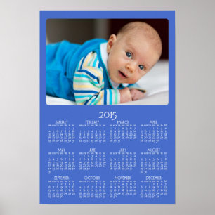 Personalisiertes blaues Poster-Jahreskalender 2015 Poster
