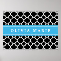 Personalisiertes blaues Quatrefolienmuster