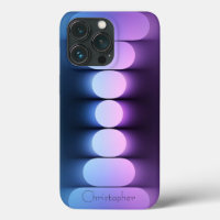 Personalisiertes blaues Radial Texture iPhone 15