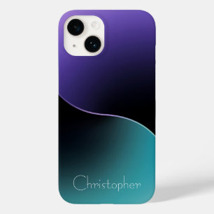 Personalisiertes blaues Radial Texture iPhone 15 Case-Mate iPhone 14 Hülle