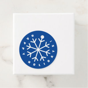 Personalisiertes blaues Schneeflocken-Frohe-Weihna Geschenkanhänger