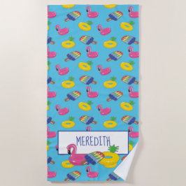 Personalisiertes blaues Schwimmbad Schwimmbad Gemu Strandtuch