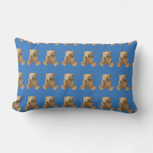 Personalisiertes blaues Teddybär-Kissen Lendenkissen
