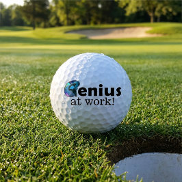 Personalisiertes Blaues und Schwarzes Gehirn, Geni Golfball