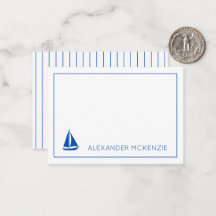 Personalisiertes blaues und weißes Segelboot