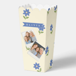 Personalisiertes blaues Wildblumen-Muster Namensge Geschenkschachtel