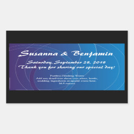 Personalisiertes blaues Wirbel Wasser Flaschenetik Rechteckiger Aufkleber