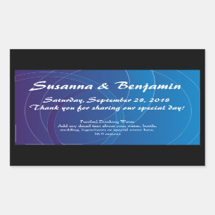 Personalisiertes blaues Wirbel Wasser Flaschenetik Rechteckiger Aufkleber