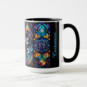 Personalisiertes Bleiglas und Libellen Tasse