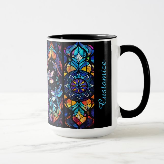 Personalisiertes Bleiglas und Libellen Tasse (Rechts)