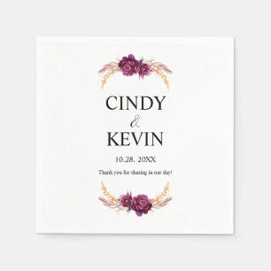 Personalisiertes Blossom-Hochzeitspapier Serviette