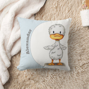 Personalisiertes Blue Baby Duck Kinderzimmer Kissen