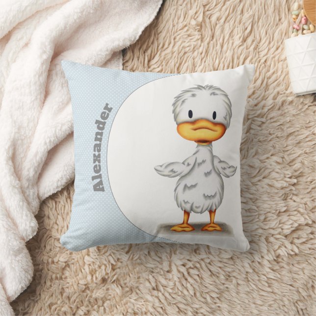 Personalisiertes Blue Baby Duck Kinderzimmer Kissen (Decke)
