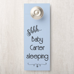 Personalisiertes Blue Baby Schlafen Türanhänger
