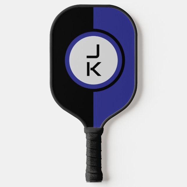 Personalisiertes Blue Black Pickleball Paddel Schläger (Vorderseite)