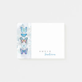 Personalisiertes Blue Butterfly Panel Post-it Klebezettel