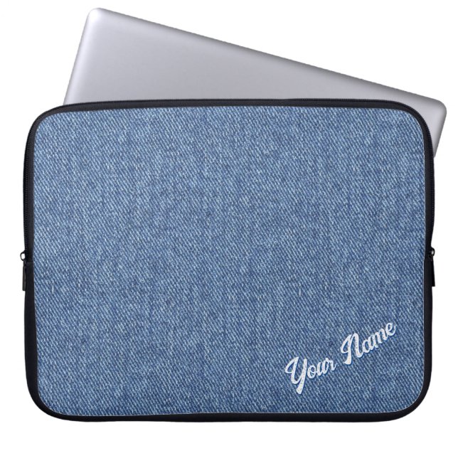PERSONALISIERTES BLUE DENIM PATTER LAPTOPSCHUTZHÜLLE (Vorderseite)