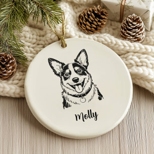 Personalisiertes Blue Heeler Hunde-Weihnachten Keramik Ornament