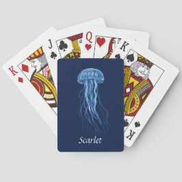 Personalisiertes Blue Jellyfish-Illustrationsdesig Spielkarten