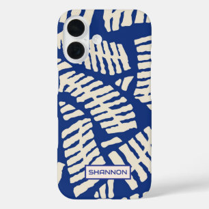 Personalisiertes Blue Leaf Muster iPhone Case