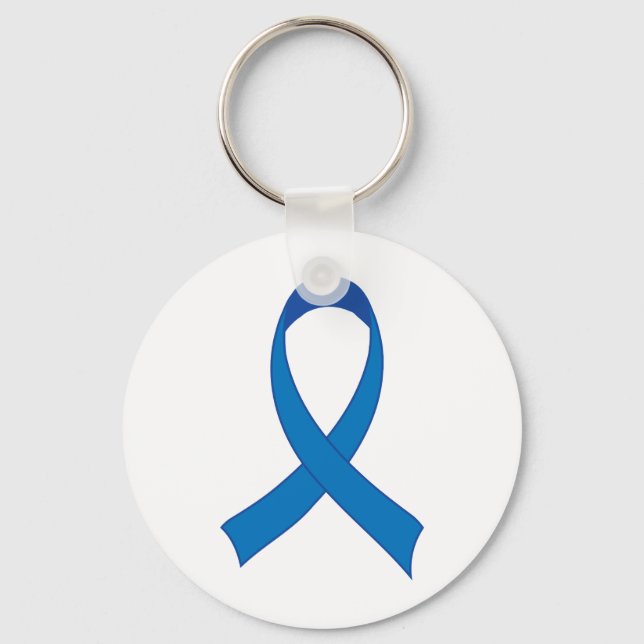 Personalisiertes Blue Ribbon-Bewusstsein Schlüsselanhänger (Vorderseite)