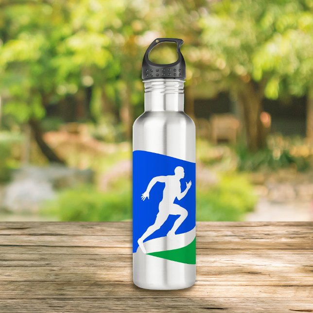 Personalisiertes Blue Runner-Logo Edelstahlflasche (Von Creator hochgeladen)