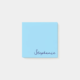 Personalisiertes Blue Script Post it Sticky Notes Post-it Klebezettel