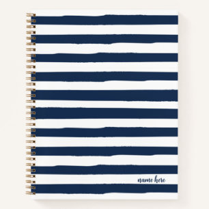 Personalisiertes Blue Stripes-Notebook Notizbuch