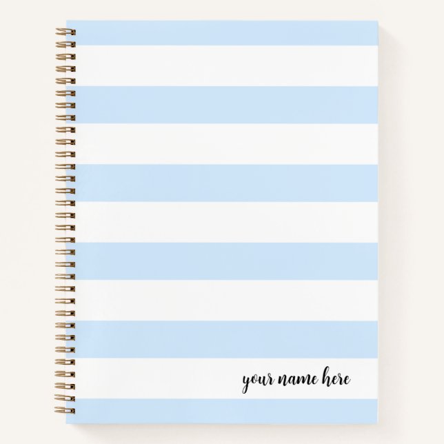 Personalisiertes Blue Stripes-Notebook Notizbuch (Vorderseite)