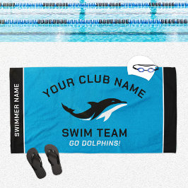 Personalisiertes Blue Swim Team Schwimmer Name Strandtuch