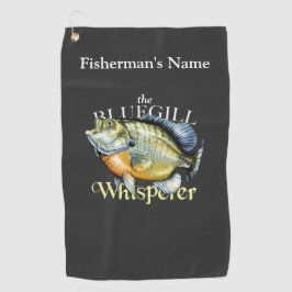 Personalisiertes Bluegill Whisperer Dark Fishing H Golfhandtuch