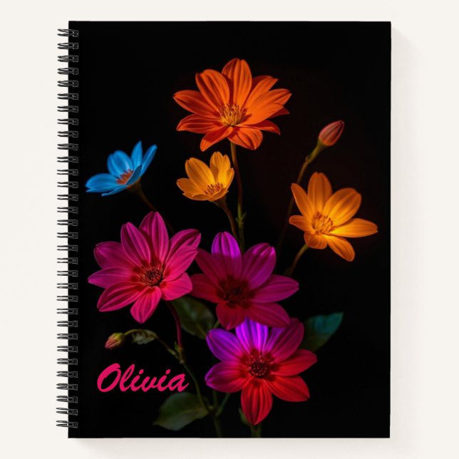 Personalisiertes Blume-Spiral-Notebook Notizbuch (Vorderseite)