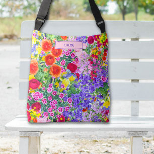 Personalisiertes Blumen-Abschlussgeschenk für Sie Tragetaschen Mit Langen Trägern