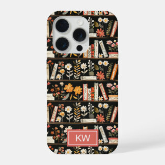 Personalisiertes Blumen Bücherregal Handyhülle iPhone 15 Pro Hülle