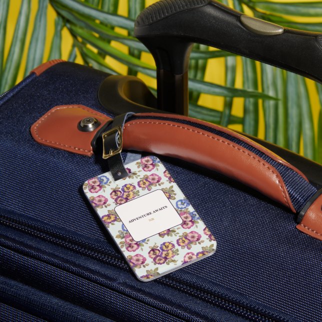 Personalisiertes Blumen-Gepäckanhänger | Abenteuer Gepäckanhänger (Vorderseite Insitu 1)