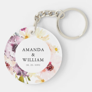 Personalisiertes Blumen-Hochzeitsgeschenk-Schlüsse Schlüsselanhänger