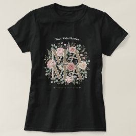 Personalisiertes Blumen-Mama-Shirt mit den Namen d T-Shirt