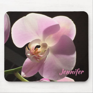 Personalisiertes Blumen-Mauspad mit rosa Orchidee Mousepad
