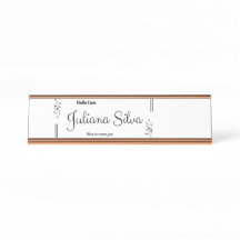 Personalisiertes Blumen-Namensschild – Schwarzes u