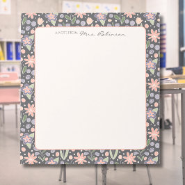Personalisiertes Blumen-Notizbuch für Lehrer Notizblock